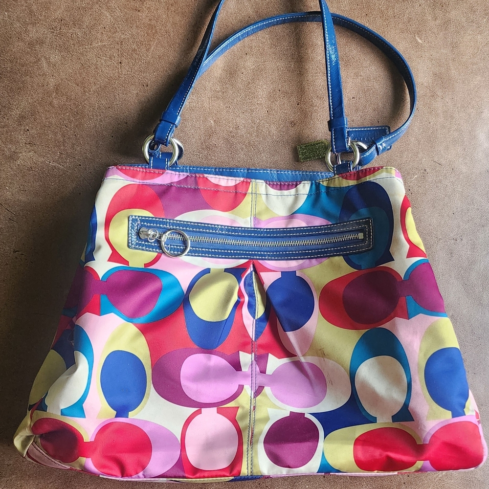 Colorful Y2k Coach Poppy Women's Tote Bag